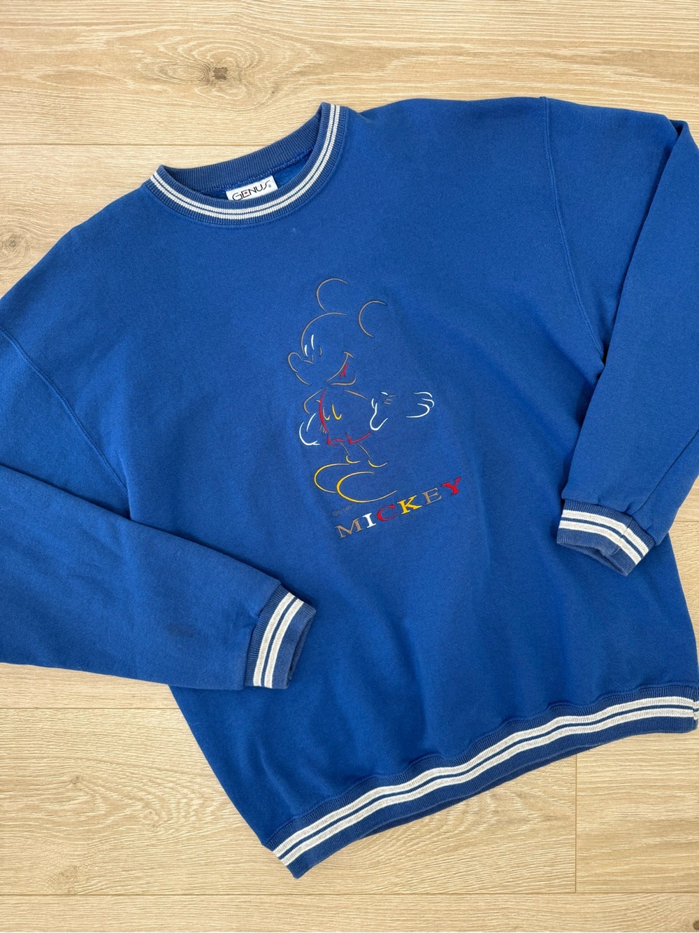 Genus Vintage Made in USA Disney Mickey Mouse Blue Crewneck Sweatshirt